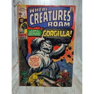 Where Creatures Roam No. 5 (1970, Marvel Comics) Horror Monster Jack Kirby